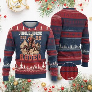 Jingle Horse Dec 25 Rodeo Ugly Christmas Sweater - Grishko.com