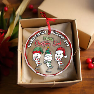 Alternative view of Joke Dad Ornament - Sperm Kids - Personalized Ornament Gifts For Dad