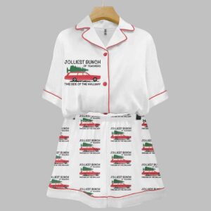 Alternative view of Jolliest Bunch Of Teachers Christmas Truck Art Print Pajama Set