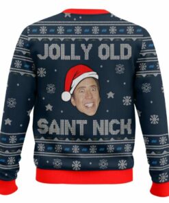Alternative view of Jolly Old Saint Nick Nicolas Cage Ugly Christmas Sweater