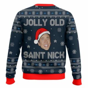 Alternative view of Jolly Old Saint Nick Nicolas Cage Ugly Christmas Sweater