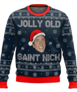 Jolly Old Saint Nick Nicolas Cage Ugly Christmas Sweater