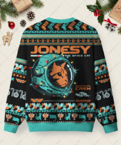 Alternative view of Jonesy The Space Cat Ugly Christmas Fuzzy Fleece Sweatshirt