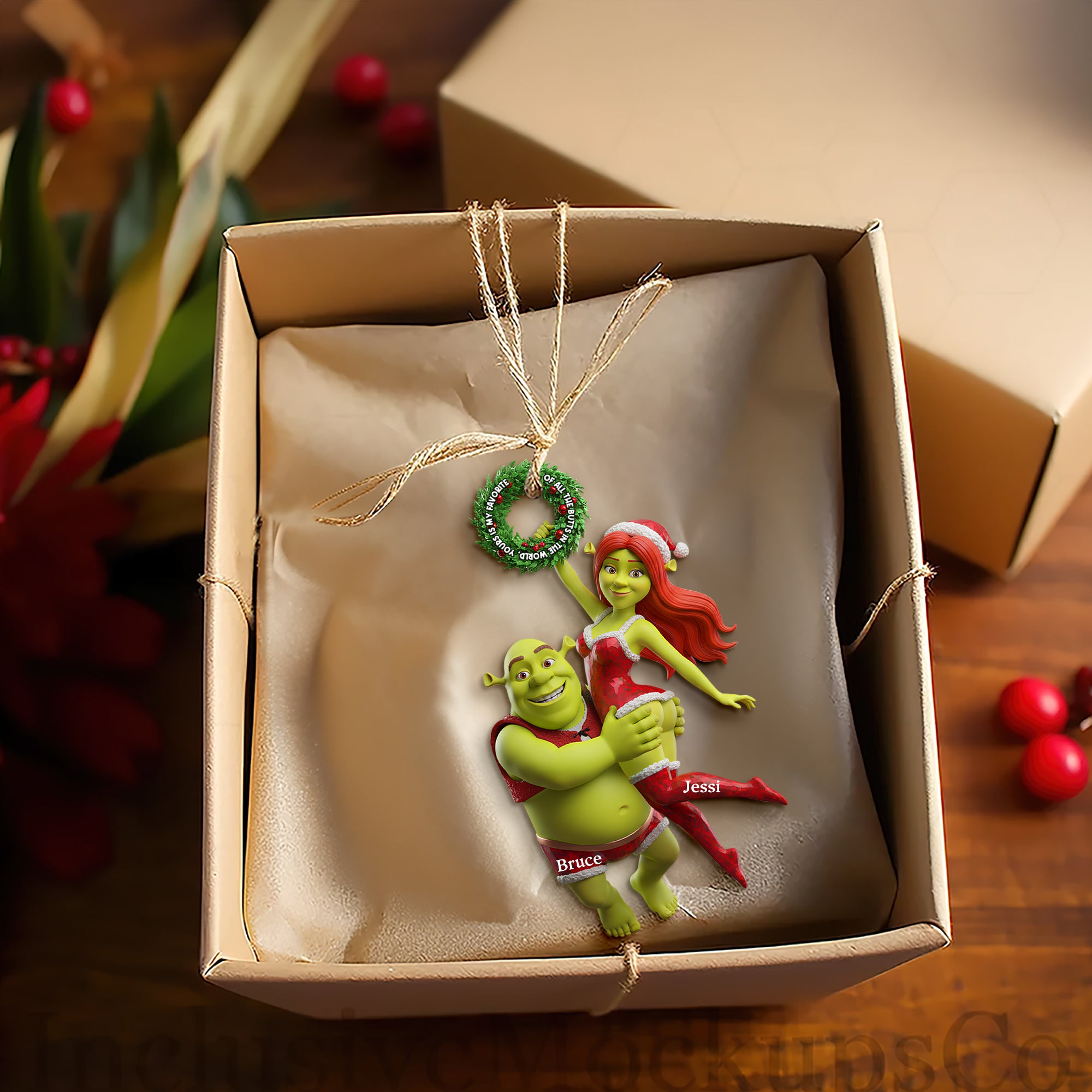 Joyful Green Couple Ornament - Personalized Gifts For Couples 02OHLU071025 - Image 4