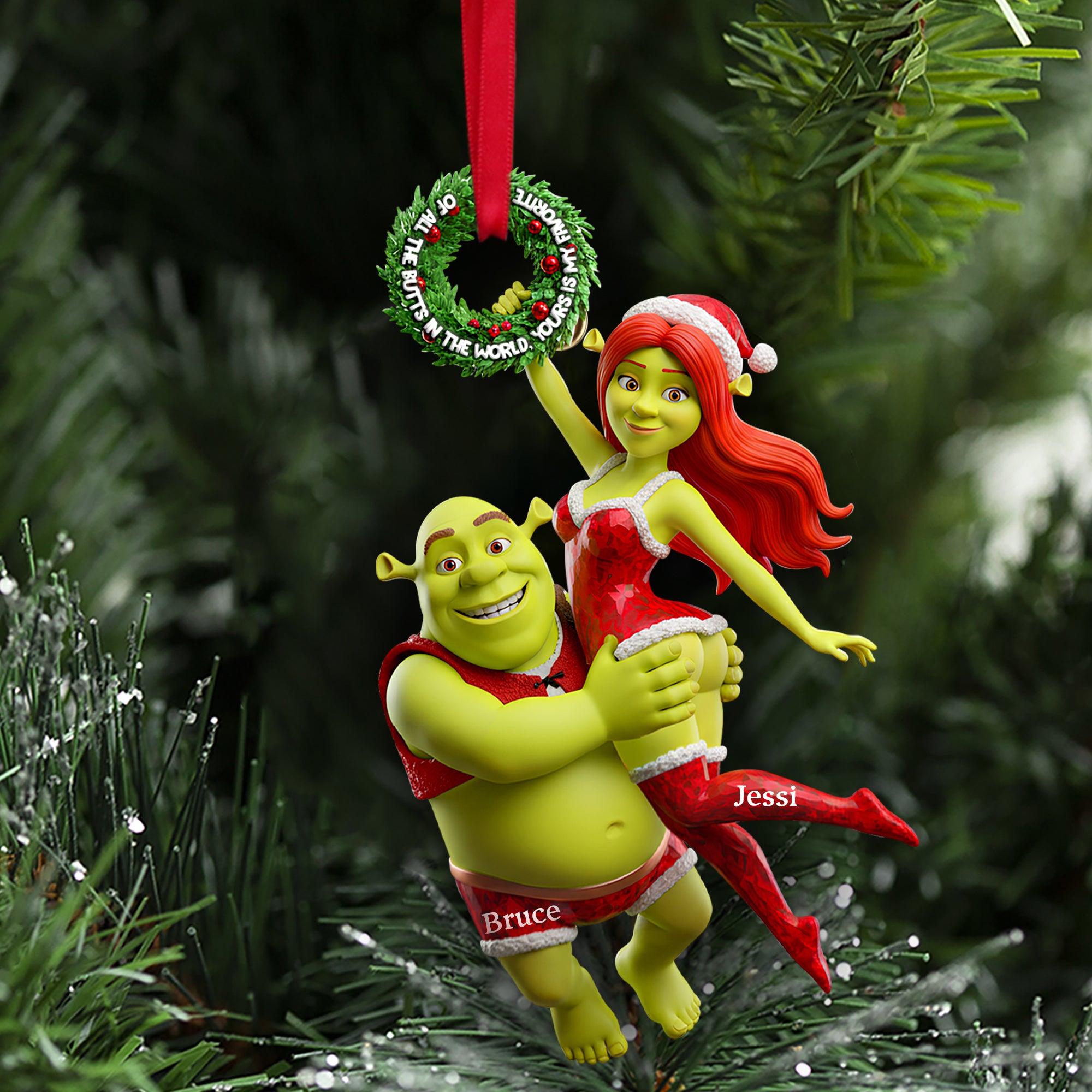 Joyful Green Couple Ornament - Personalized Gifts For Couples 02OHLU071025 - Image 3