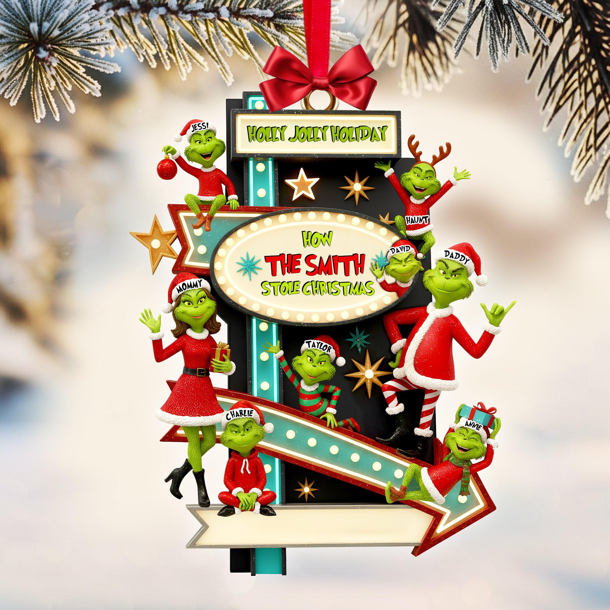 Joyful Green Family Ornament - Personalized Gift For Family 05TOLU201025 - Image 4