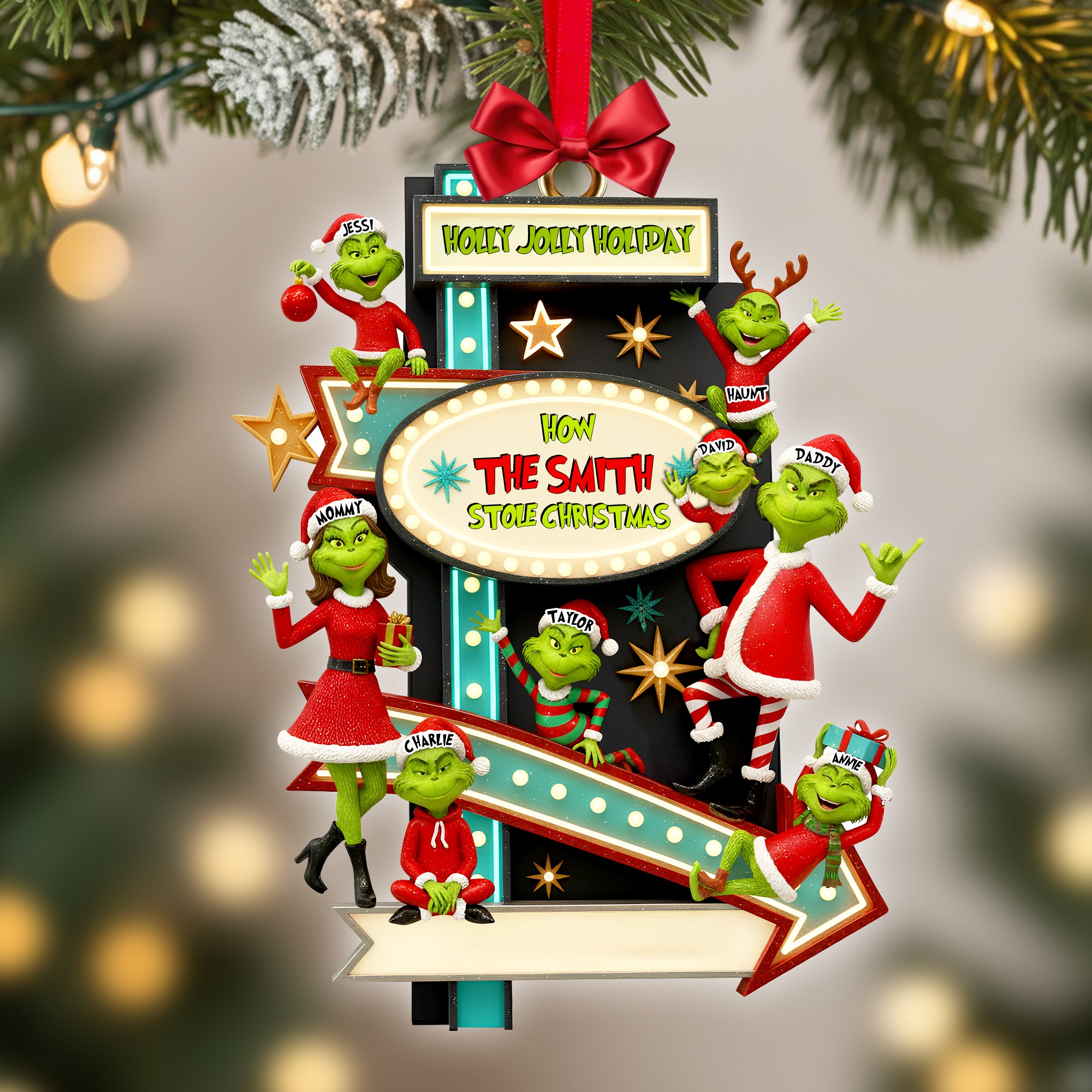 Joyful Green Family Ornament - Personalized Gift For Family 05TOLU201025