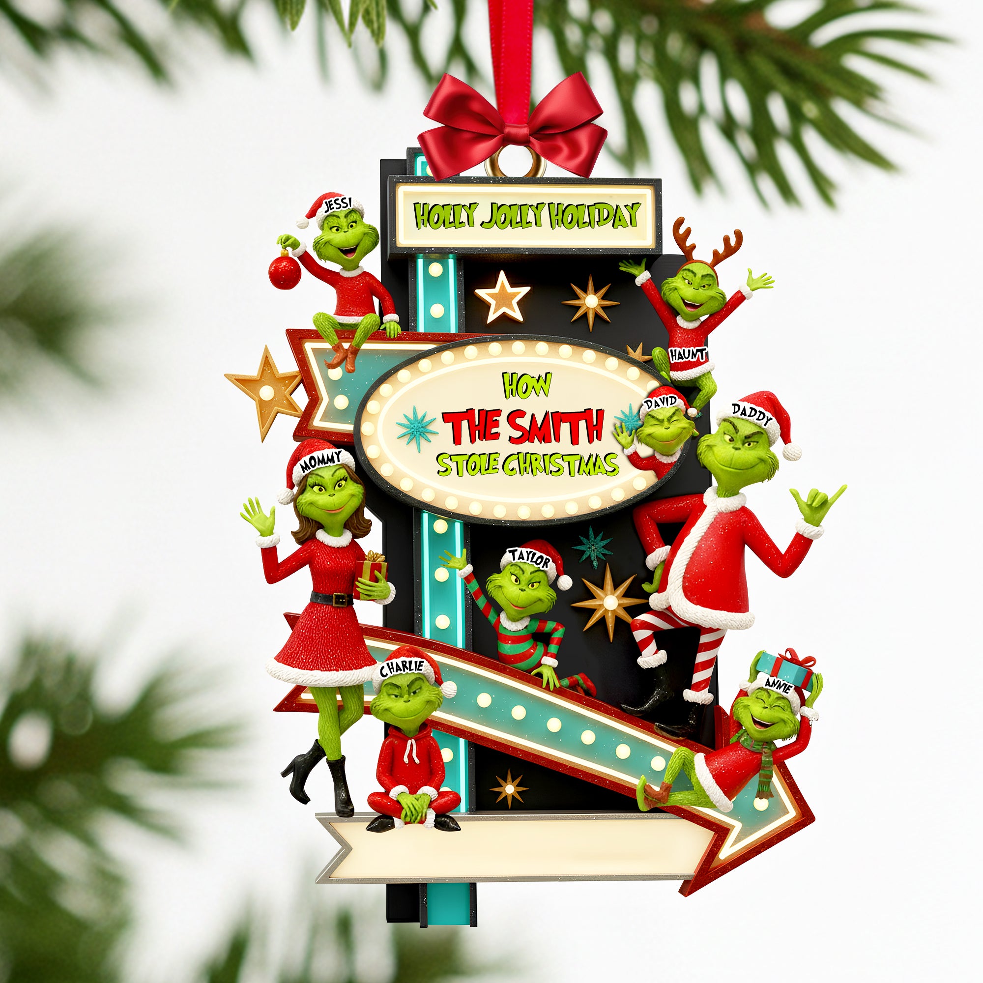 Joyful Green Family Ornament - Personalized Gift For Family 05TOLU201025 - Image 3
