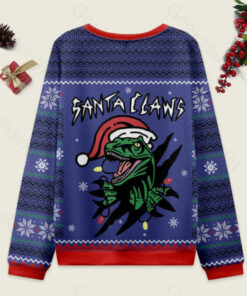 Alternative view of Jurassic Dinosaurs Ugly Christmas Fuzzy Fleece Sweatshirt