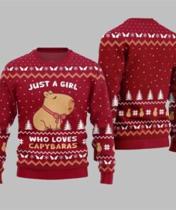 Just A Girl Capy Ugly Christmas Sweater 2025 Christmas 
