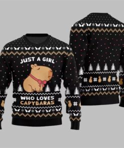 Alternative view of Just A Girl Capy Ugly Christmas Sweater 2025 Christmas 