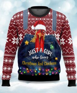 Just A Girl Who Loves Chickens Ugly Christmas Sweater
