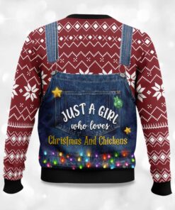 Alternative view of Just A Girl Who Loves Chickens Ugly Christmas Sweater