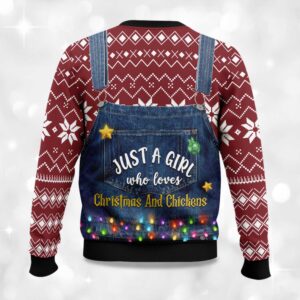 Alternative view of Just A Girl Who Loves Chickens Ugly Christmas Sweater