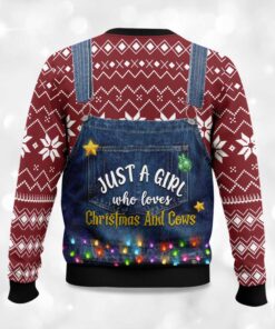 Alternative view of Just A Girl Who Loves Christmas And Cows Ugly Christmas Sweater