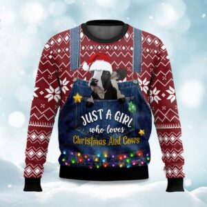 Just A Girl Who Loves Christmas And Cows Ugly Christmas Sweater