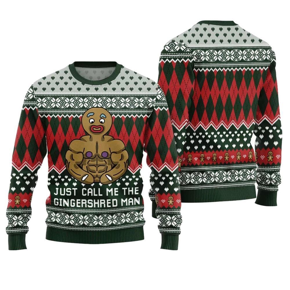 Just Call Me The Gingershred Man Ugly Christmas Sweater - Grishko.com