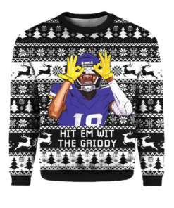 Justin Jefferson Hit Them With The Griddy Ugly Christmas Sweater 