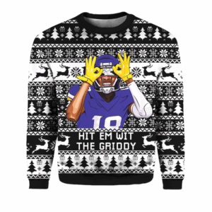 Justin Jefferson Hit Them With The Griddy Ugly Christmas Sweater - Grishko.com