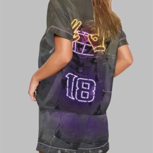 Alternative view of Justin Jefferson Poster Neon Vikings Pajama Set