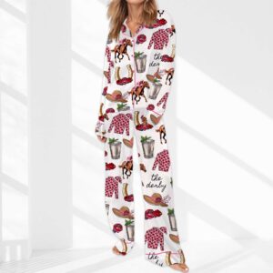 Alternative view of Kentucky Derby Party Satin Pajama Set For Women