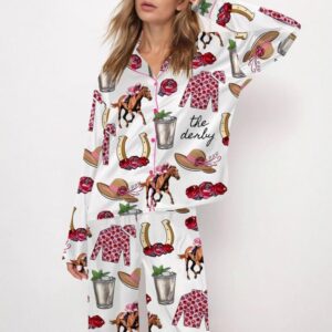 Alternative view of Kentucky Derby Party Satin Pajama Set