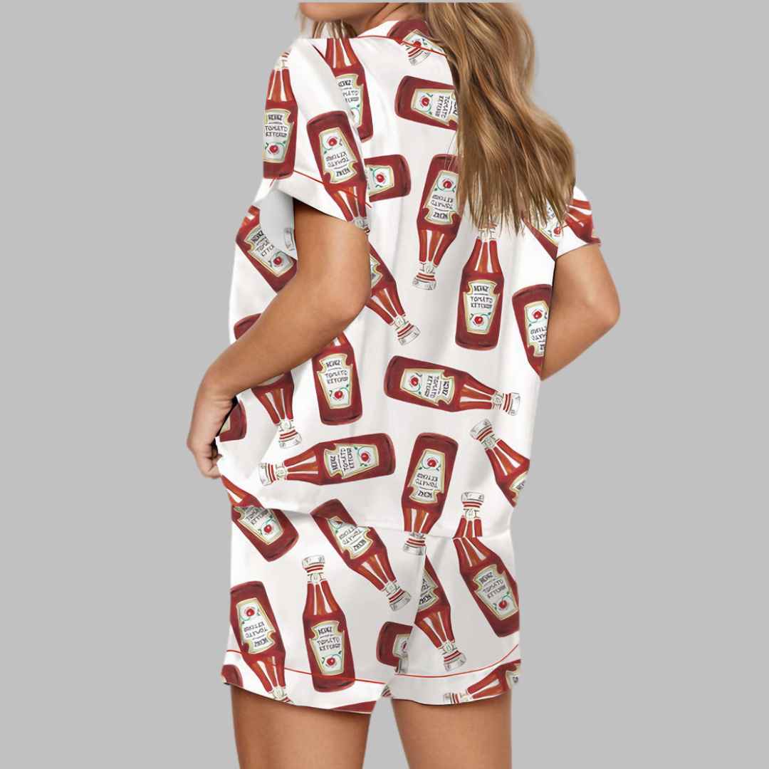 Ketchup Bottle Satin Pajama Set - Image 2