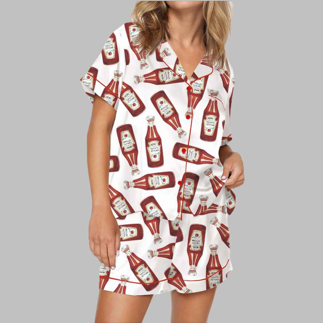 Ketchup Bottle Satin Pajama Set - Image 3