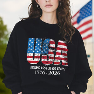 Alternative view of Kicking Ass For 250 Years Of Freedom Patriot Dark Shirt LM32 895157