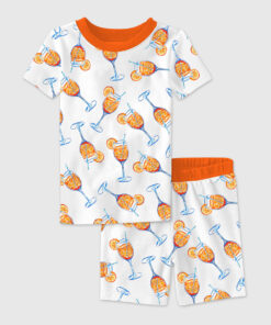 Kid's Aperol Spritz Trio Watercolor Short Sleeve Pajama Set