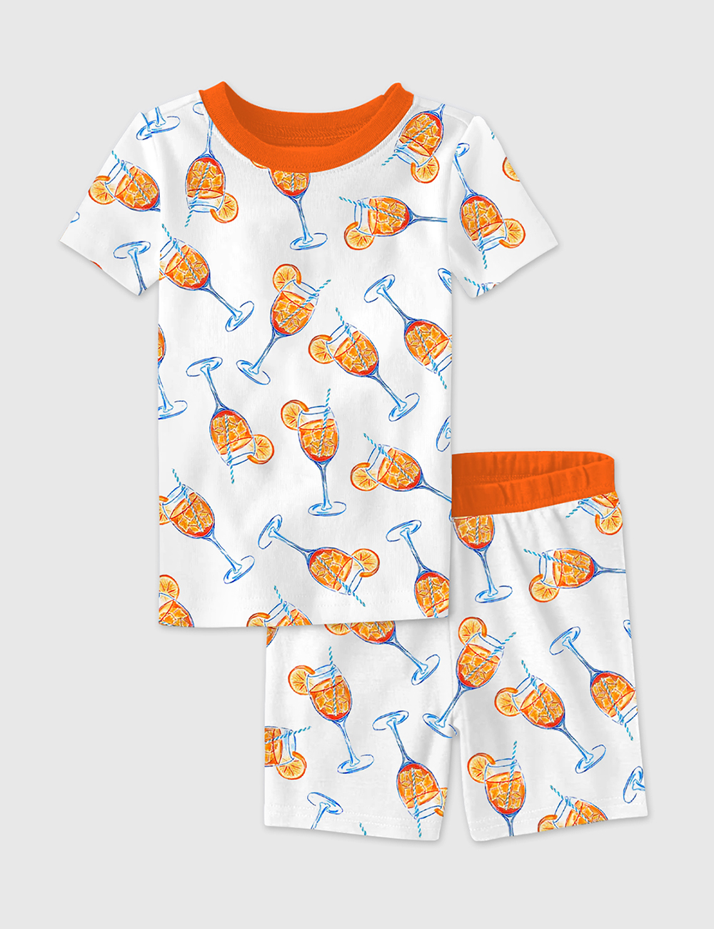 Kid's Aperol Spritz Trio Watercolor Short Sleeve Pajamas Set