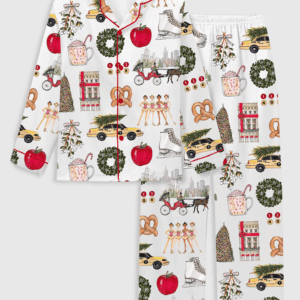 Kid's Christmas In New York Satin Family Pajama Set