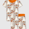 Kid's Cute Ghosts And Pumpkins Halloween Short Sleeve Pajama Set