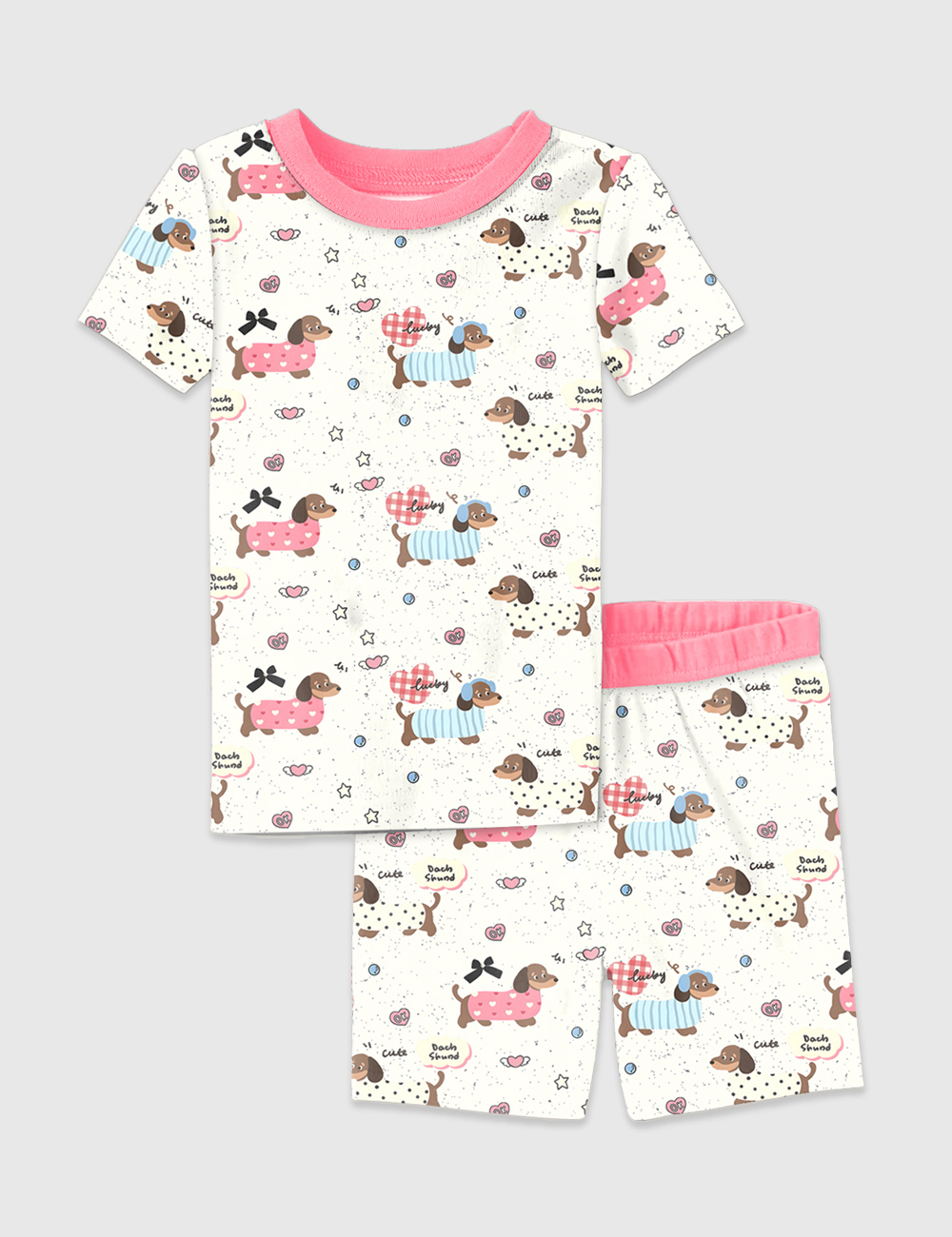 Kid's Dachshund Cute Dog Pajama Set