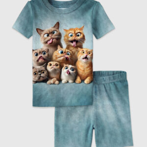 Kid's Funny Cat Pajama Set
