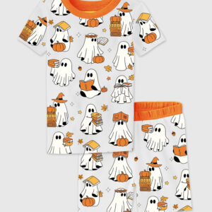 Kid's Ghost Books Halloween Short Sleeve Pajama Set