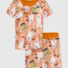 Kid's Starry Ghost Spooky Halloween Cute Ghost Aesthetics Pastel Halloween Print Short Sleeve Pajama Set
