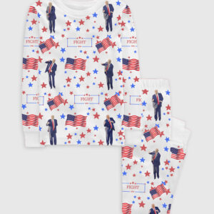 Kid's Trump 47th Fight Long Sleeve Pajama Set