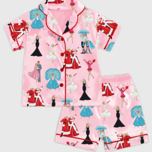 Kid's White Christmas Movie Satin Pajama Set