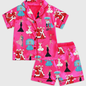 Alternative view of Kid's White Christmas Movie Satin Pajamas Set