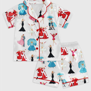 Kid's White Christmas Satin Pajama Set