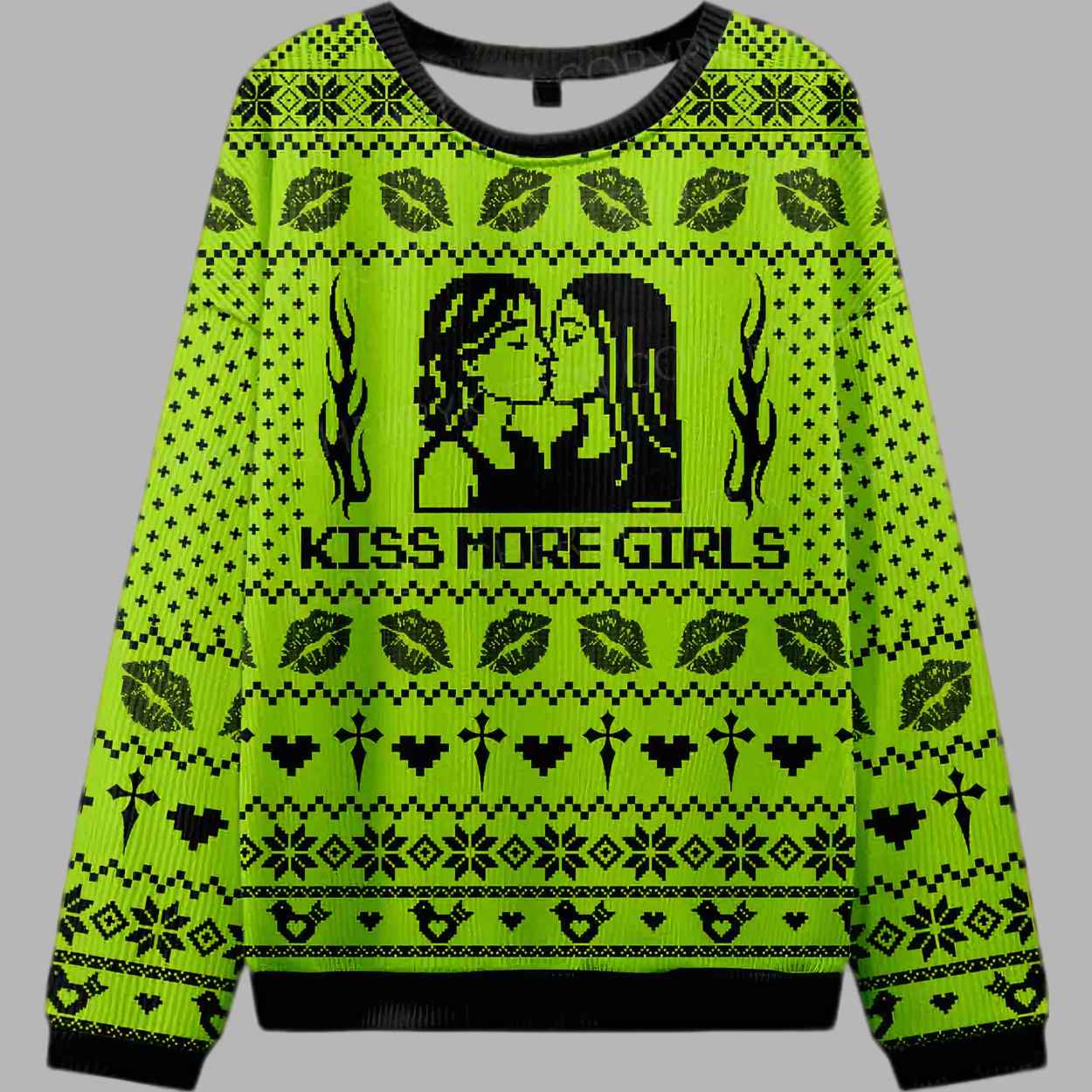 Kiss More Girls Ugly Christmas Sweater - gullprint.com
