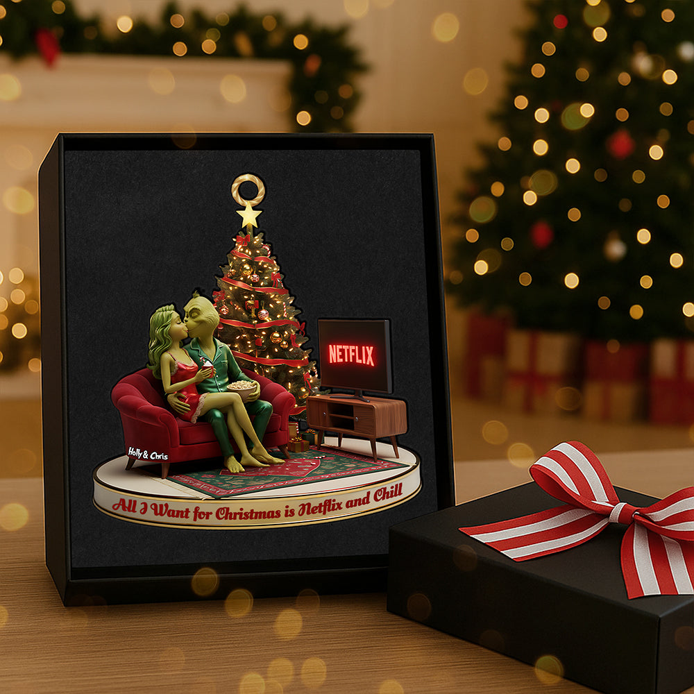 Kissing Couple Custom Shape Acrylic Ornament, Personalized Gifts For Christmas 03pgta231025 - Image 3