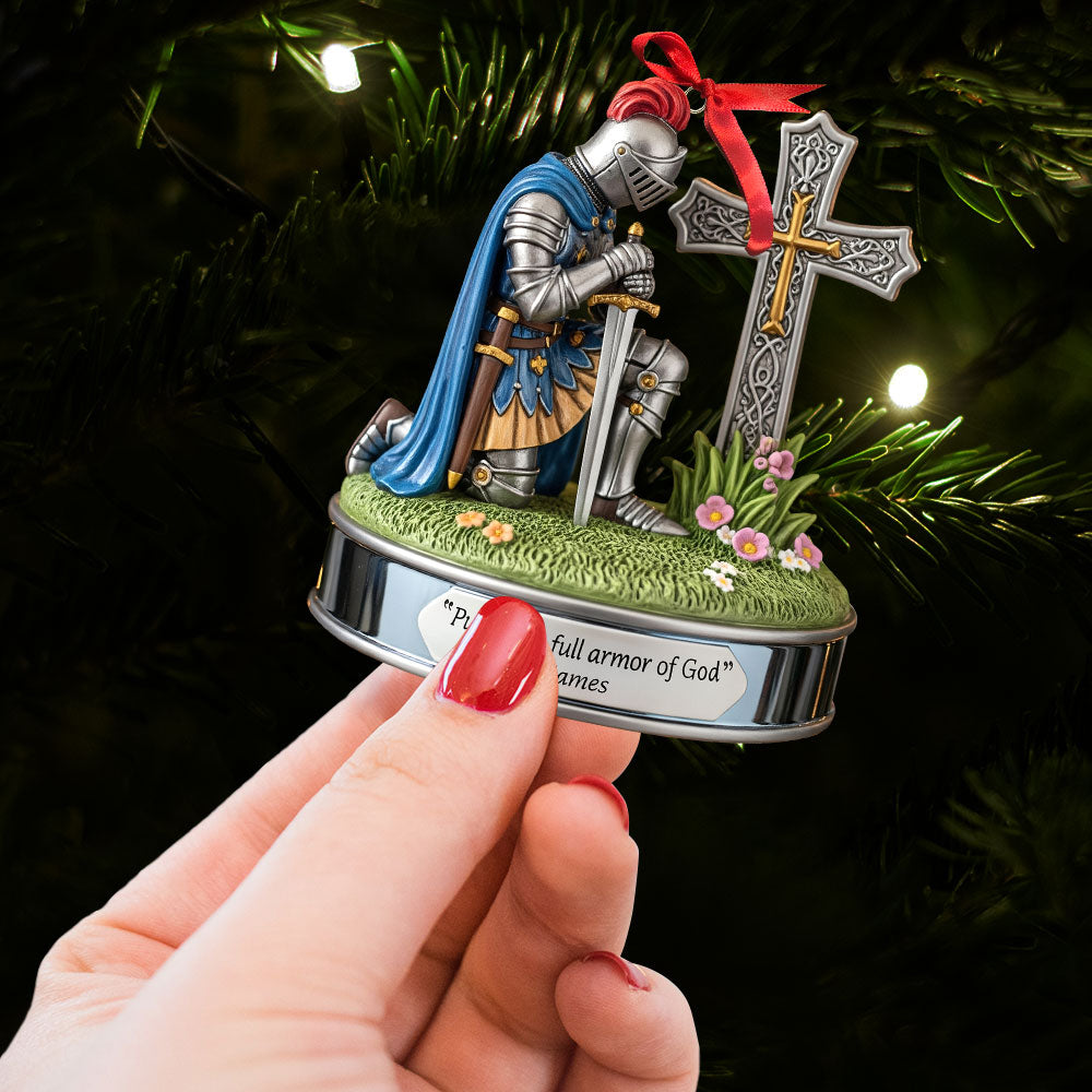 Kneeing Knight Ornament - Personalized Gifts For Christian 01huti220825 - Image 3