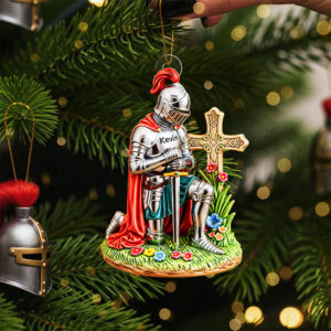 Alternative view of Kneeing Knight Ornament - Personalized Gifts For Christians 05huta300825
