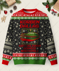 Korben Dallas Ugly Christmas Fuzzy Fleece Sweatshirt
