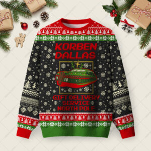 Korben Dallas Ugly Christmas Fuzzy Fleece Sweatshirt