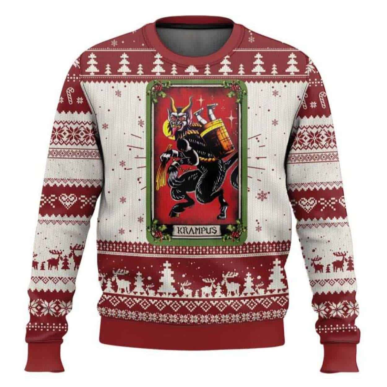 Krampus American Traditional Tarot Card Ugly Christmas Sweater