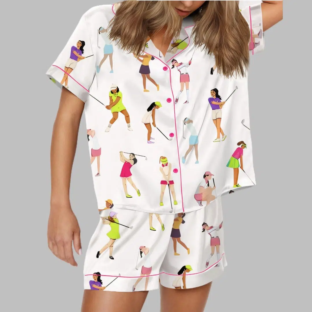 Ladies Golf Satin Pajama Set