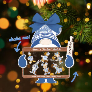 Layered Christmas Grandma Mommy Toile de Jouy Shaker Ornament 04pgta240925